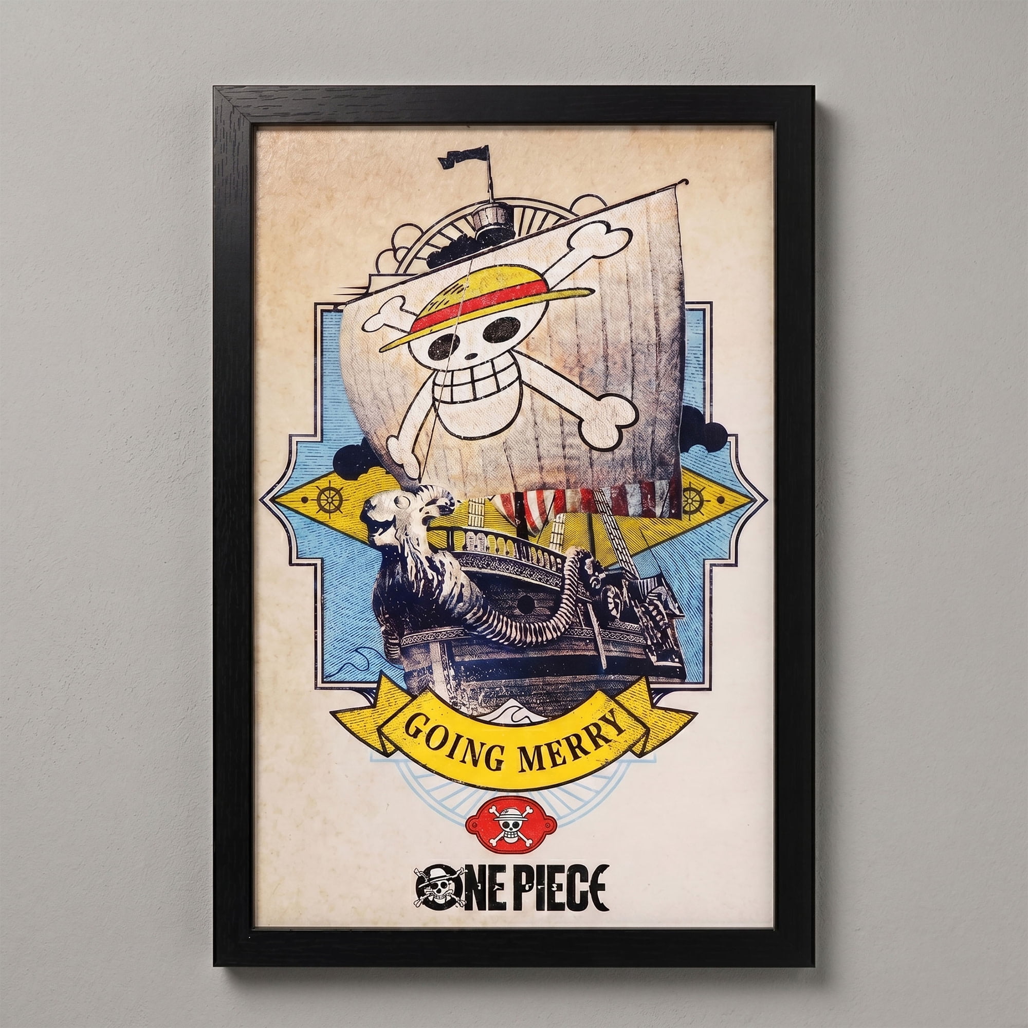 Pyramid America: One Piece Live Action - Going Merry - 11x17 Framed Gel Coated Poster - Series Artwork, Licensed Netflix Wall Decor, Collectible Print