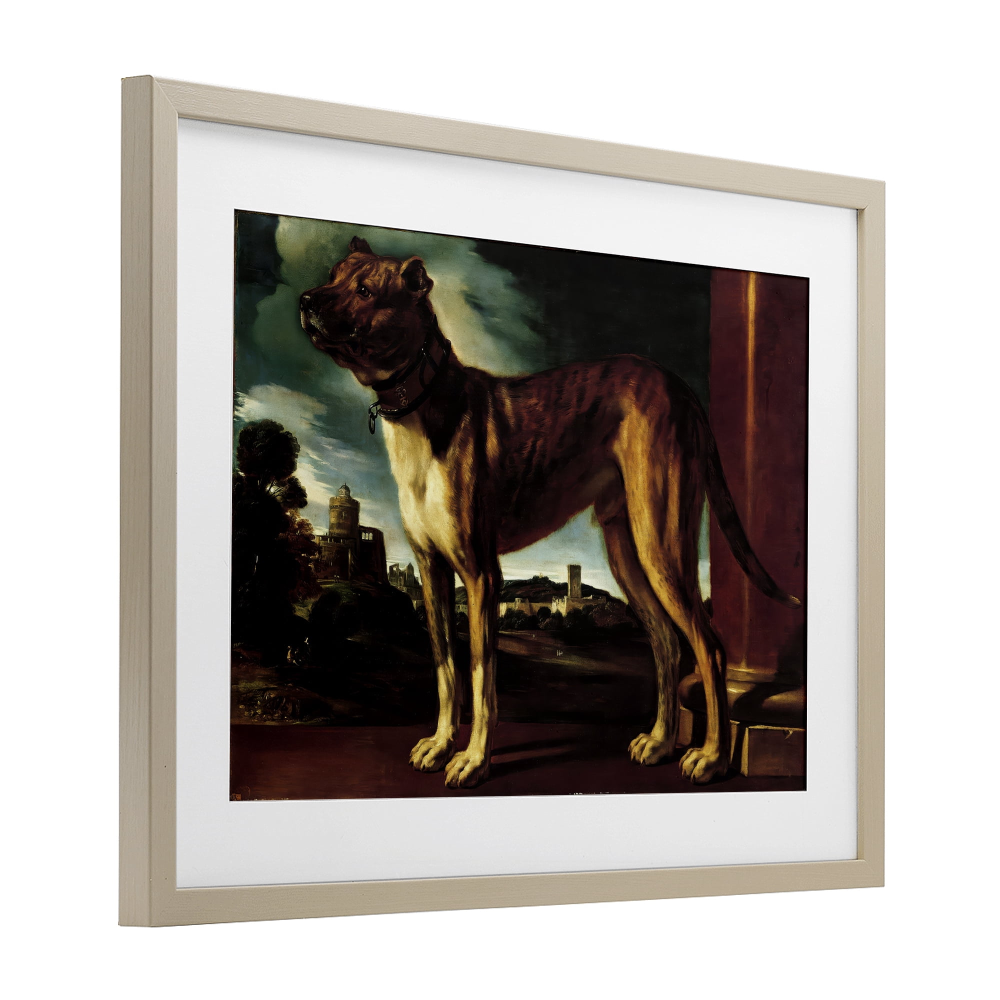 Stupell Industries Historical Aldrovani Dog Birch Framed Print Under Glass, design by Lil' Rue