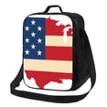 thumbnail image 1 of Fotbe American Flag Map Lonchera Bolsa de Almuerzo para Hombres y Mujeres, Lonchera de Gran Capacidad, Bolsa de Almuerzo Reutilizable, Bolsa Térmica Aislante, 1 of 7