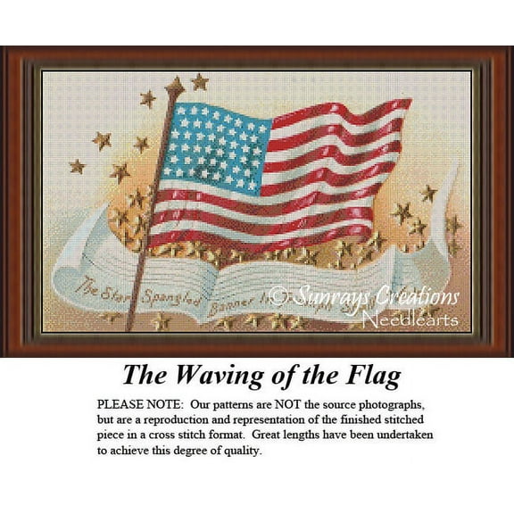 Vintage Cross Stitch Pattern | The Waving of the Flag (Pattern Only, You Provide the Floss and Fabric)