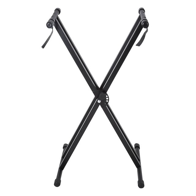 Qiilu Support de Clavier Double, Support de Clavier Portable Style X à Double Équerre pour Musique, Support d'Orgue Électrique à Hauteur Réglable, Support de Clavier de Piano