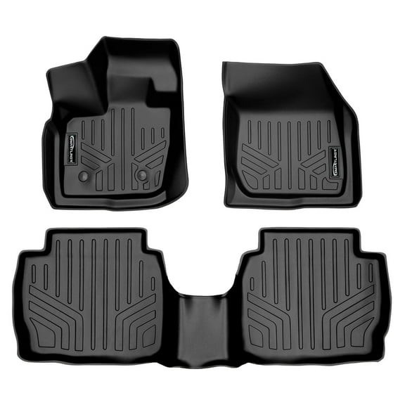 SMARTLINER Custom Fit Floor Mats 2 Row Liner Set Black Compatible With 2017-2020 Ford Fusion / 2017-2020 Lincoln MKZ