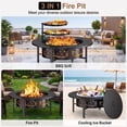 thumbnail image 3 of TrumanPick 42 inch Fire Pit Outdoor with 2 Adjustable Swivel Grills, Wood Burning Fire Pits for Outside with Poker & Lid for Patio Backyard BBQ Picnic Camping Bonfire, 3 of 11