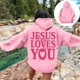 thumbnail image 4 of Christian Hoodies for Women 2025 Long Sleeve Y2K Graphic Jesus Hoodie with Pockets Hooded Sweatshirt Pullover Tops, 4 of 7