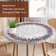thumbnail image 4 of 4th of July Round Tablecloth, Fitted Table Cover with Elastic for 36"-44" Round Tables, Blue Red Independence Day Table Cloth Outdoor Indoor Dinning Party Waterproof Tablecloths, 4 of 7