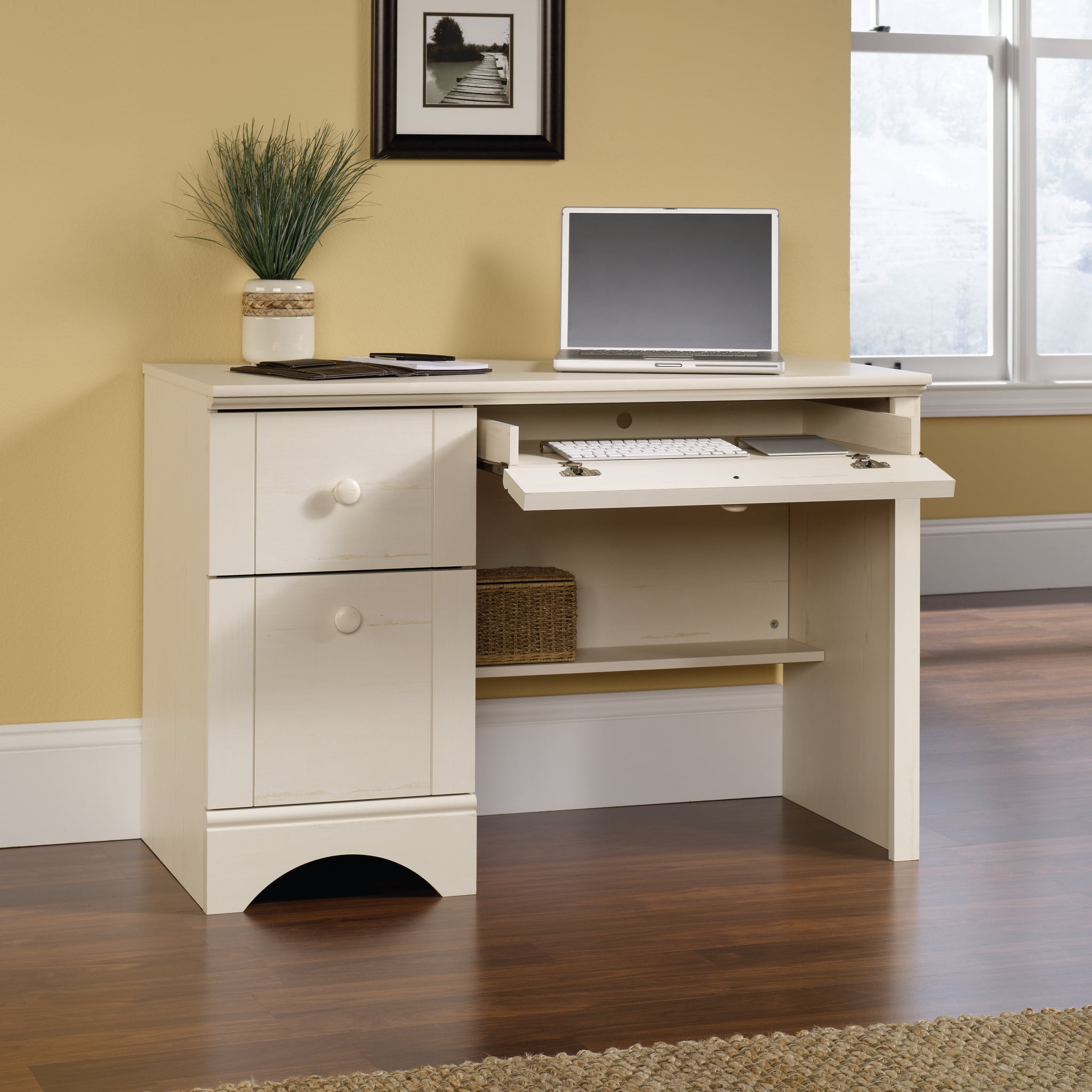 Sauder Harbor View Computer Desk Salt Oak Finish Walmart