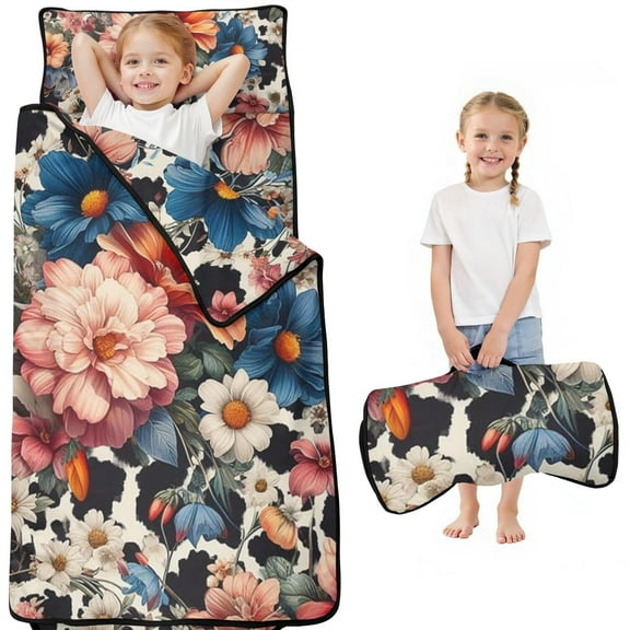 Pioneer Flower Floral Print Pattern Toddler Nap Mats for Kids Preschool,Sleeping Mat Bag or Kids,Toddler Sleeping Bag,Toddler Nap Mat or Daycare