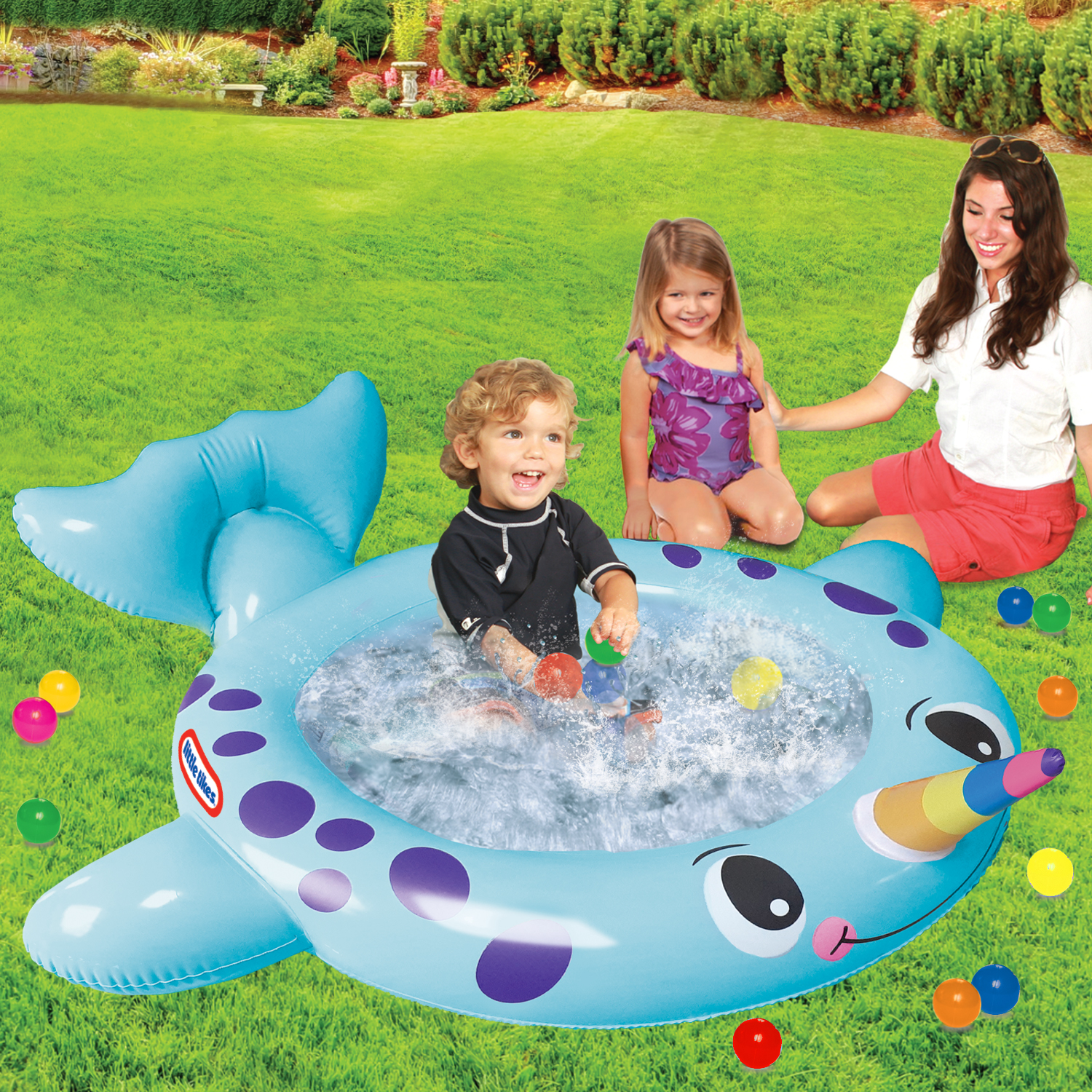 Little Tikes Narwhal 2 in1 Play Center, Ball Pit Round Splash Area, Kids 2-6 Years Old - image 2 of 5