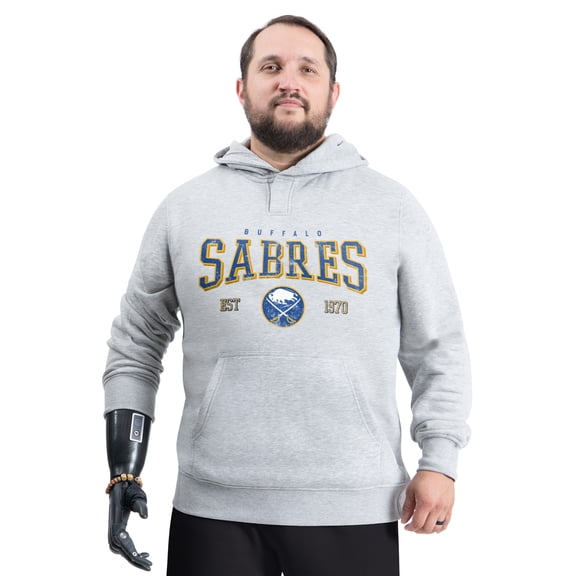 Men's G-III Sports by Carl Banks Gray Buffalo Sabres Adaptive Classic Team Spirit Fleece Hoodie