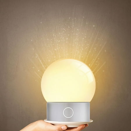 Bedside Lamps For Reading Touch Night Ultra-Light For Reading Sleeping and Relaxing Bedside Table Lamps for Bedrooms LED Rechargeable Portable Touch Lamp with Dimmable Warm White Light & Color Changing RGB ()