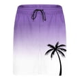 thumbnail image 4 of Mens Hawaiian Swim Trunks Beach Shorts Quick Dry Gradient Boardshorts with Liner Drawstring Swimwear Bathing Suits with Pockets Purple L, 4 of 9