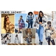 thumbnail image 2 of Eytino Plaid Shirts for Women Shacket Jacket Womens Button Down Shackets Long Sleeve Lapel Oversized Coats XL Pink, 2 of 7