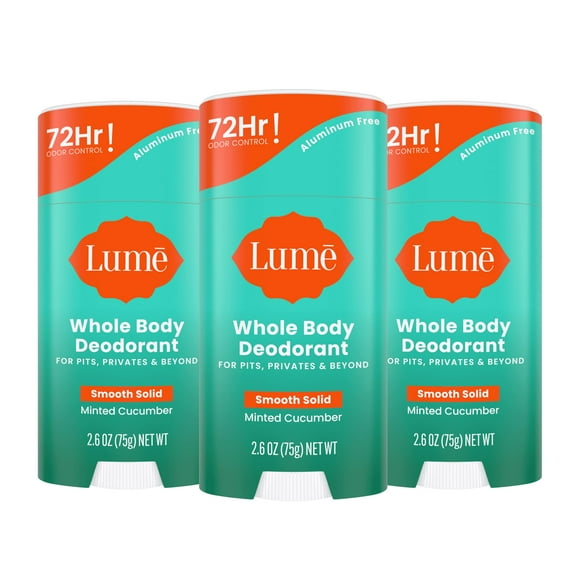 Desodorante Lume Smooth Solid Stick para todo el cuerpo, 75 ml, 3 unidades, color menta