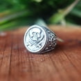 thumbnail image 2 of Pirate Skull Ring, Jolly Roger Ring, 925 Sterling Silver Ring, Skull and Swords Ring, Handmade Ring, Oxidized Ring, Halloween Skull Ring****, 2 of 8