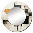 thumbnail image 2 of Designart "Yellow Suprematism Geometric Euphony" Abstract Rund Mirror For Wall Decor - Large Yellow Round Printed Mirror -Modern Round Living Room Mirror - 23" x 23", 2 of 6