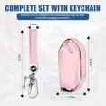 thumbnail image 3 of Key Fob Cover Compatible with Kia Telluride Sorento K4 K5 EV5 EV9 Carnival Sportage GT-Line 2023-2026 Soft TPU Leather Full Protection Smart Key Keychain Case Holder Protector,Silver Border - Pink, 3 of 6