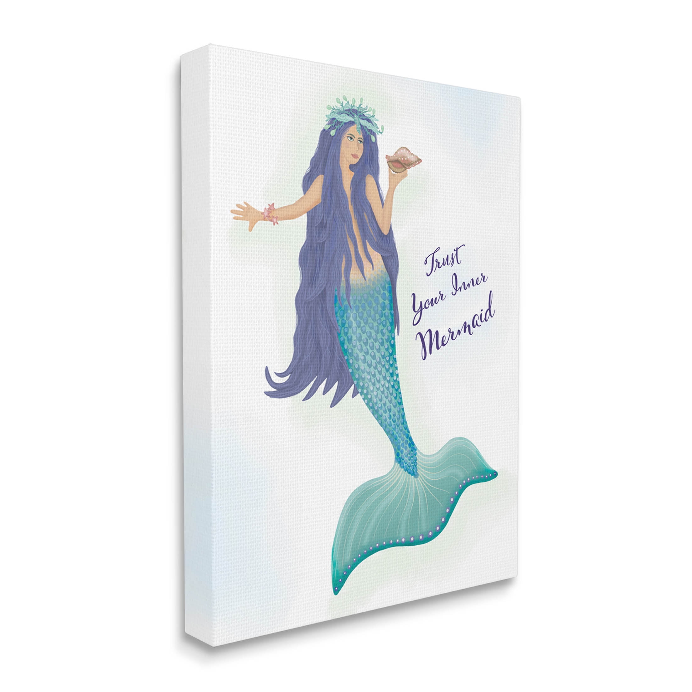 Trust Your Inner Mermaid Phrase Fairy Tales & Fantasy Graphic Art Gallery Wrapped Canvas Print Wall Art