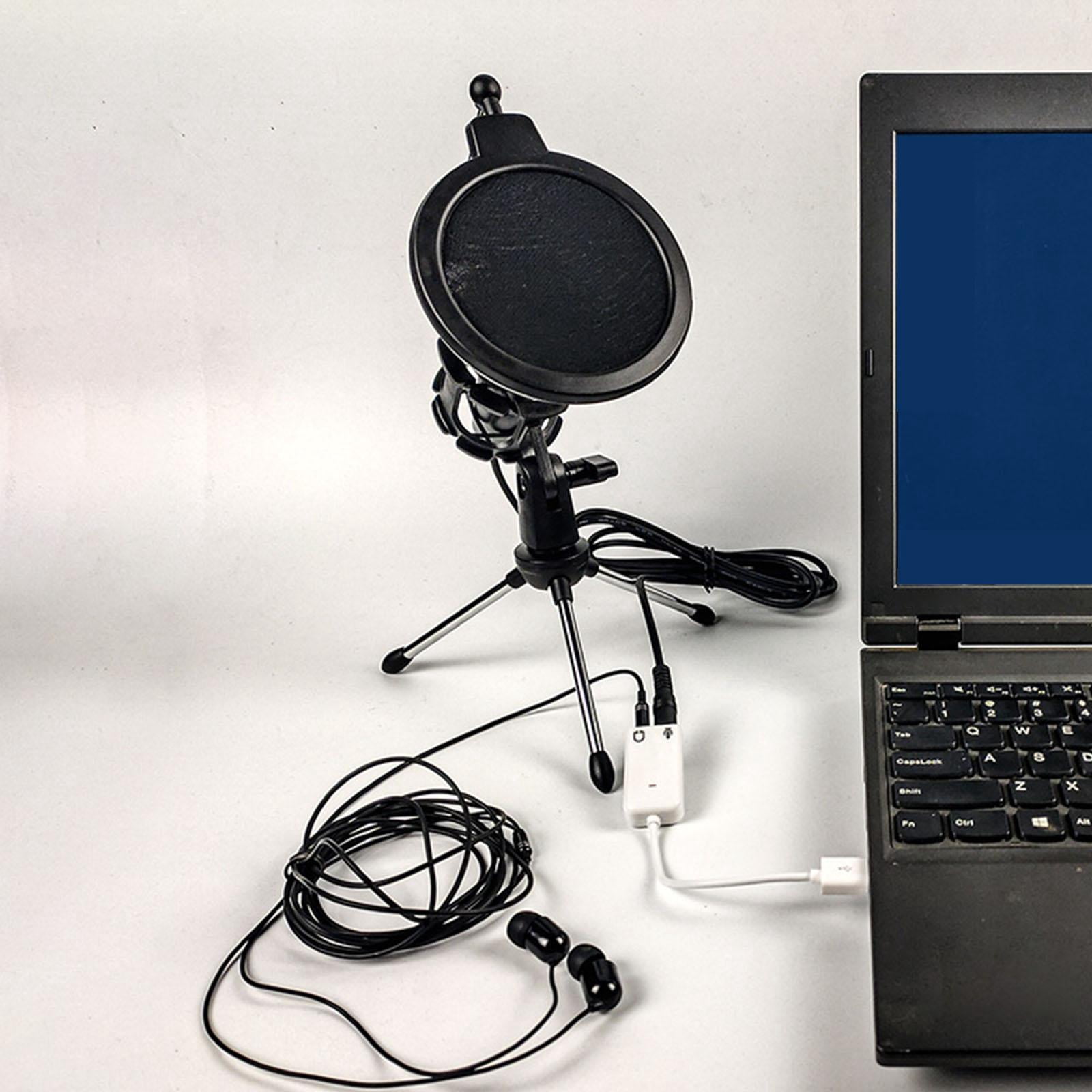 Zeiwohndc Portable Condenser Mic Kit for Online Classes Karaoke USB/3.5mm Adapter