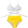 thumbnail image 3 of Women Criss Cross High Waisted String Floral Printed 2 Piece Bathing Suits, 3 of 8