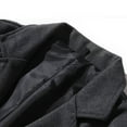 thumbnail image 5 of YLSDY Men's Wool Blend Overcoat Notched Lapel Single Breasted Long Winter Warm Trench Coat Business Outwear Dark Gray XXXL, 5 of 9