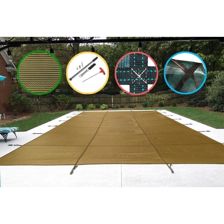 WaterWarden in-Ground Pool Safety Cover Fits 18’ x 36’ Rectangle Pool