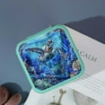 thumbnail image 4 of Autua Turtle Marine Life Jewelry Box Storage Organizer for Necklace, Ring, Earring - Compact Size, Multiple Compartments, Zipper Closure Green, 4 of 5