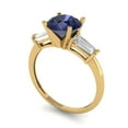thumbnail image 2 of 2 ct Round Cut Simulated Blue Sapphire 3 Stone 14K Yellow Gold Womens Engagement Ring, 2 of 5