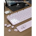 thumbnail image 5 of Wireless Keyboard and Mouse Combo, Backlit Typewriter Keyboard with Magnetic Wrist Rest, Retro Round Keycaps, 2.4GHz Cordless, Dusty Lavender, 5 of 8