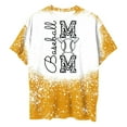 thumbnail image 3 of WREESH Casual Baseball Style Women's Round Neck Bleached Print Short Sleeved T-Shirt Yellow, 3 of 6