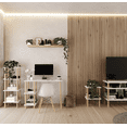 thumbnail image 4 of Escritorio Coco MORU Mueble para Casa u Oficina Color Roble Blanco Minimalista 75 cm Altura x 100 cm Largo x 40 cm Fondo, 4 of 7