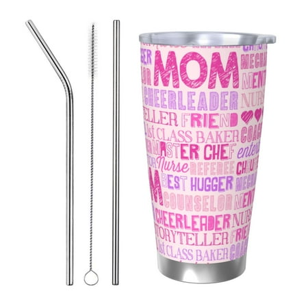 

Junzan Best Mom ever for 20oz Stainless Steel Insulated Car Cup with Spillproof Lid - Insulated Coffee Mug Thermal Cup-Straw Three-piece Set