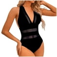 thumbnail image 2 of Swimear Women Mesh Swimsuit One Piece Hollow Out Backless Deep V Neck Sexy Swimwear Beachwear Bathing Suits Womens (X-Large, Black), 2 of 3