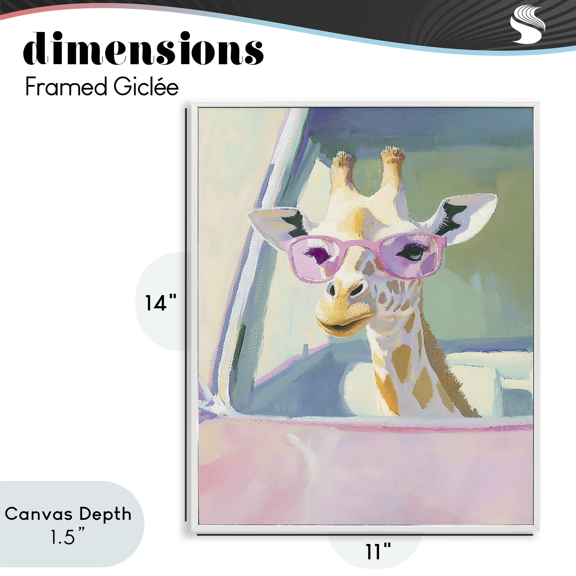 Stupell Industries Giraffe Car Ride White Framed Giclee Art, design by The Prints Vibe