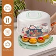 thumbnail image 4 of TEXIJUSO Green Cake Containers with Lids Round Plastic Cupcake Holders 4-in-1 Multipurpose Cake Carrier Holder for 11 Inch Cake Pies Cupcake Eggs Fruit or Snack Transport, 4 of 6