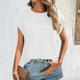 thumbnail image 2 of Women's Summer T-Shirt Trendy Casual Short Sleeve Round Neck Blouse Soft Comfortable Basic Tee for Daily Wear, 2 of 2
