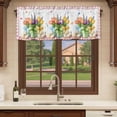 thumbnail image 6 of 2 Pack Valances for Window, Spring Easter Short Curtains for Kitchen Bedroom Living Room, Colorful Tulip Floral Eggs Pink Plaid Rod Pocket Small Window Treatment Valance Drapes 60 x 18 Inch, 6 of 8