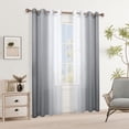 thumbnail image 2 of XWZO Grey Curtains Set of 2, Faux Linen Gradient Sheer Curtains 90 Inch Long, Ombre Sliding Door Curtain Drapes for Patio, 52 x 90 Inches, Grey, 2 of 9
