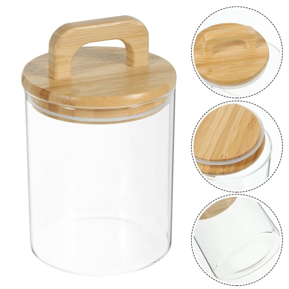 AURARMLET Airtight Glass Canister for Coffee Beans Kitchen Storage Container 1 Piece Clear Jar