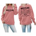 thumbnail image 2 of Women's Sweatshirts 2025 Wrestling Mom Sweatshirt Long Sleeve Crewneck Graphic Pullover Tops Sweatshirt for Women, 2 of 5