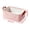 Pink, variant on COM1950s Corduroy Storage Basket with Leather Handles, Soft Fabric Organizer Bin for Home, Nursery, Makeup, Toys, and Clothes