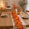 thumbnail image 5 of Dongrere Artificial Fall Maple Leaf Garland, Orange Yellow Autumn Vine for Thanksgiving Mantle Table Runner Decor, 78.7 Inch, 5 of 7