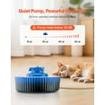 thumbnail image 6 of VEVOR Ceramic Cat Water Fountain, 2.1L/71oz Cupcake Pet Fountain, Porcelain Cat Water Dispenser with Ultra-Quiet Pump, 360° Drinking Area and Multi-Layer Filtration System, for Cats and Dogs (Blue), 6 of 9