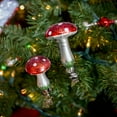thumbnail image 4 of Set of 2 Clip On Mushrooms Glass Christmas Tree Ornaments Novelty Xmas Holiday Home Decor, 4 of 5