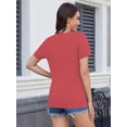 thumbnail image 4 of Basic T Shirts for Women Short Sleeve Casual Summer Tops Trendy Solid Loose Fit Tshirt, 4 of 4
