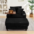 thumbnail image 2 of Newest Smart Sofa with Ottoman, Bluetooth Speaker, Rotating Table and USB Ports for Modern Living,Black, 2 of 8