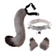 thumbnail image 4 of Juego de orejas y cola de piel sintética para disfraz de cosplay, accesorios para el pelo, de lujo, felpa para carnaval, cumpleaños, decoración gris negro Fernando Cola para la cabeza, 4 of 8