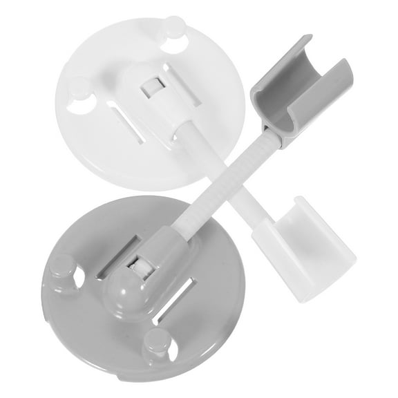 HOOWIFFY 2Pcs Adjustable Shower Head Holder No Drill Adhesive Plastic Bathroom Mount Bracket