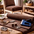 thumbnail image 4 of Liz Jordan Hill Brown Luxury Brindle Upholstery Fabric by The Yard Pet Friendly Water Cleanable Stain Resistant Aquaclean Material for Furniture and DIY Ac Marina 111 Cigar Sample Swatch, 4 of 8