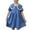 Blue-05, variant on Ugoldhm Girls Denim Dresses Short Sleeve Breathable Solid Color Lapel Sundress Summer Outfits Size 3-10