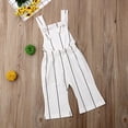 thumbnail image 5 of Bagilaanoe Toddler Baby Girl Jumpsuit Sleeveless Stripe Print Romper Backless Overalls 18M 24M 3T 4T 5T 6T Kids Long Pants Wide Leg Trousers Casual Outfits, 5 of 7